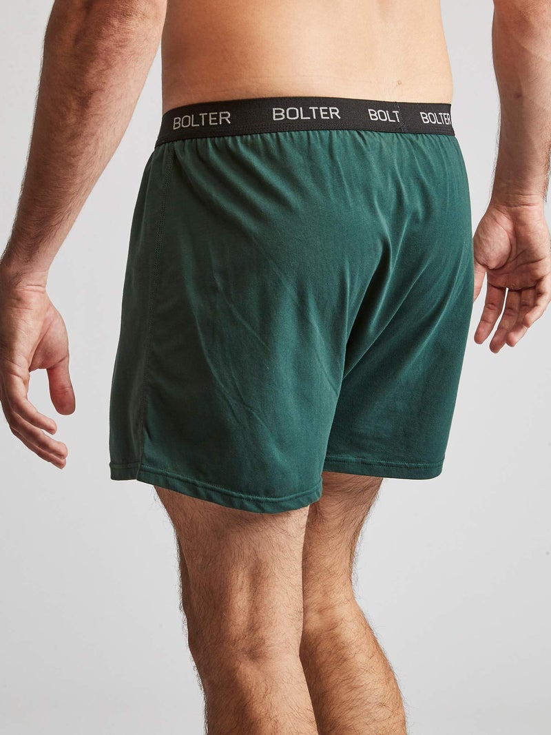 Bolter Menâ€™s 5-Pack Cotton Stretch Boxers Shorts (Medium, Greens) - Image 4